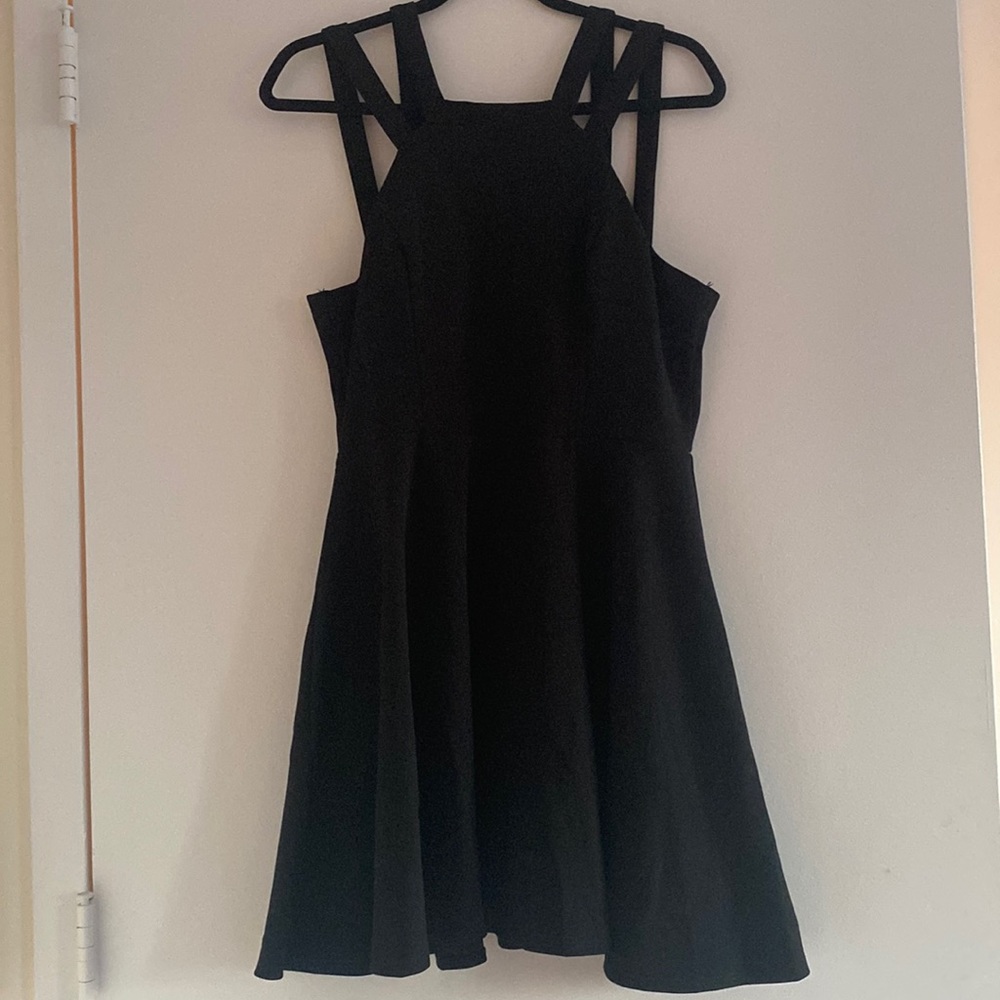 Black strappy skater dress